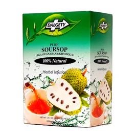 Dalgety Pure Soursop Herbal Infusion 6x40g Cartons (6 Pack) 100% Natural, Caffeine Free Tea (Total 108 Teabags) – A Subtle & Enticing Flavour Packed with Unique Health Benefits