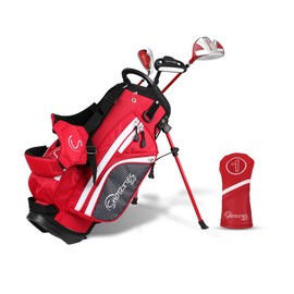 Shorties Golf - Tiny Kids Golf Club Set | Perfect for Toddler Golfers and Kids 34"-38" Tall | EasyCarry Stand Bag | Driver, 7-Iron, Putter, Headcover, and Rain Cover | Red Right Orientation