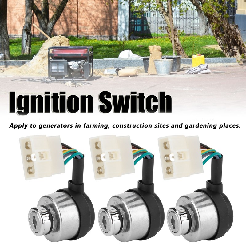 3Set 6 Wire Ignition Switch with Key for 188F/GX390/190F/GX420 Gasoline