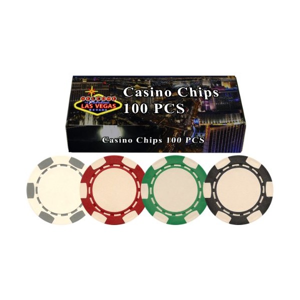 DA VINCI 100 11.5 Gram Poker Chips in Las Vegas Gift Box (6-Stripe)