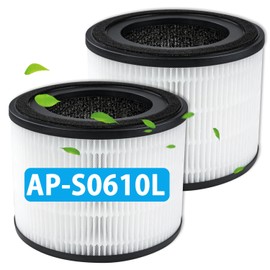 BBT BAMBOOST AP-S0610L Replacement Filter Compatible with MOOKA AP-S0610L Air Purifier, 3-IN-1 True HEPA and High-Efficiency Activated Carbon Filter, 2 Pack
