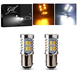 Grandview 2pcs Super Bright 400LM 1157 BAY15D Amber/White Switchback Turn Signal LED Light Bulbs 5730 20SMD 12V LED Replacement Light 7528 1196 1016 1034 6500K-8000K