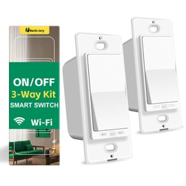 3 Way Smart Switch by Martin Jerry | Smart Life App, 2.4G WiFi, no hub, 1 Master and 1 add-on Smart Light Switch kit for 3-Way Circuit