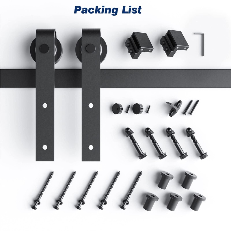EaseLife 6.6 FT Sliding Barn Door Hardware Track Kit,Basic J
