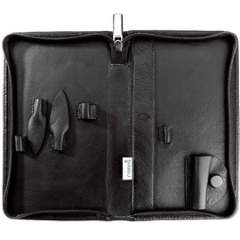 BOREAS Nail Set Empty Leather Black for Scissors, File, Tweezers, Purple