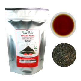 Greenhilltea, Organic Assam (TGFOP) Black teaWith Tippy and Flowery premium loose leaves tea packed in resealable zip lock foil bag 4 OZ