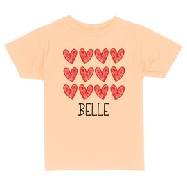 Hearts Belle Toddler Kids T-Shirt 5T Peachy
