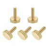 uxcell 5Pcs Brass Knurled Thumb Screws, M3x8mm Flat Stripe Bolt