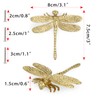 BSTKEY 4pcs Brass Gold Dragonfly Drawer Knobs Furniture Knobs with