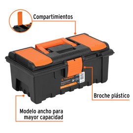 Truper CHA-14NC, Caja para herramienta de 14" con compartimentos