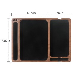 Walnut Wood Color Valet Tray – Elegant Nightstand Organizer for Men & Women – EDC Catchall for Keys, Wallet, Phone, Watch & Jewelry – Stylish Desk & Dresser Storage Gift