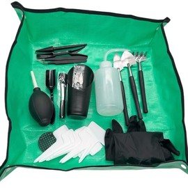 35PCS Mini Succulent Tools Set, 19.7" Thickened Repotting Mat & Plant Tag, Garden Hand Transplanting Miniature Planting Indoor Fairy Care, Potting, Cactus, Houseplant Bonsai Tool Kit