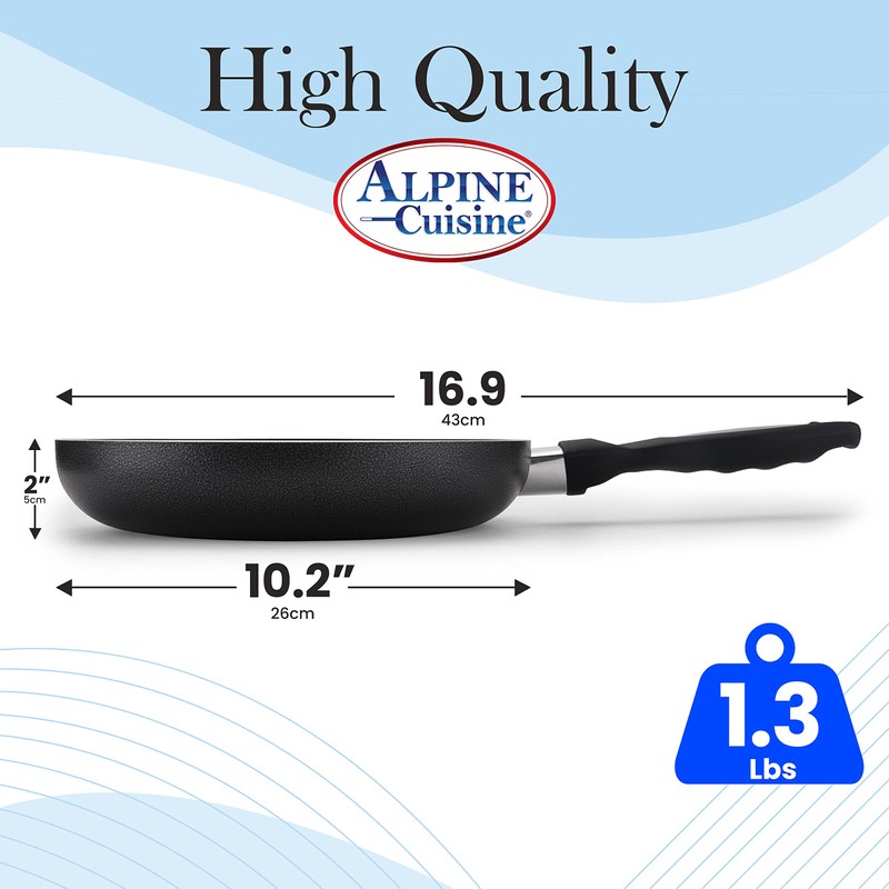 Alpine Cuisine Fry Pan 10-Inch Nonstick Coating Gray, Frying Pans