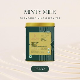 Luxmi Estates - Minty Mile - Organic Chamomile Mint Tea - Loose Leaf - 50g (25 Cups) | With Chamomile, Lemongrass, Spearmint and Peppermint | Low Caffeine Chamomile Tea | Best for Night Time