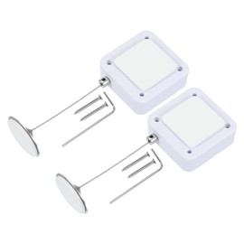 PATIKIL 6,6 ft ausziehbares Fernbedienungskabel, 2er-Pack Sicherheitskabel mit Doppelseitigem Klebeband & Schraube für TV-Fernbedienung Gaming-Controller, Weiß (Runder Eisenkappe)