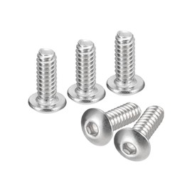 TOP-VIGOR 50Pcs #6-32 x 3/8 Inch Hex Button Head Socket Cap Screws, Allen Socket Drive, 304 Stainless Steel Flanged Button Bolts Nuts Fastener for Machine