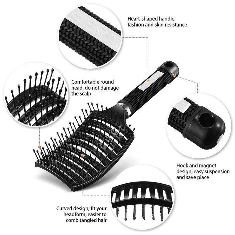 Youery 2 x organic hair brush without pulling, professional detangling