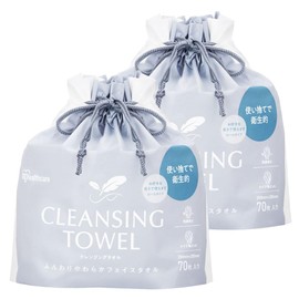 Iris Ohyama Cleansing Towels, Face Towels, Set of 70 Sheets x 2, 140 Pieces, Disposable Roll Type, Facial Wipe