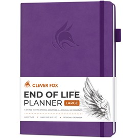 Clever Fox Large End of Life Planner – Guided Final Arrangements Organizer Notebook for Instructions, Beneficiary Info, Will Preparation, Last Wishes & Funeral Planning – 8.5" x 11" (Purple)