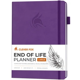 Clever Fox Large End of Life Planner – Guided Final Arrangements Organizer Notebook for Instructions, Beneficiary Info, Will Preparation, Last Wishes & Funeral Planning – 8.5" x 11" (Purple)