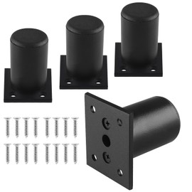 Kyuionty 4-Pack Adjustable Aluminum Alloy Furniture Legs 2.36" Height Black