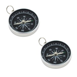 Boguish 2 Pcs Pocket Compass, Survival Sports Navigation Compass with Key Ring for Outdoors Camping Hiking