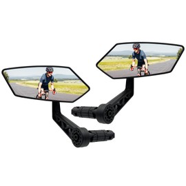 Homieway Bike Mirror 2PCS, HD Glass Bicycle Mirrors for Handlebar Mount, Adjustable Bar End Bike Rear View Mirror, Scratch Resistant Handlebar-Mirror for E-bike, Cycle Rearviewmirror (0.55-0.78")