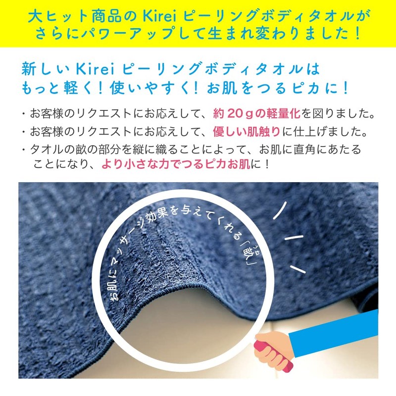 Kirei Peeling Body Towel, Kakuri, Series Sold Over 22,000 Pieces,