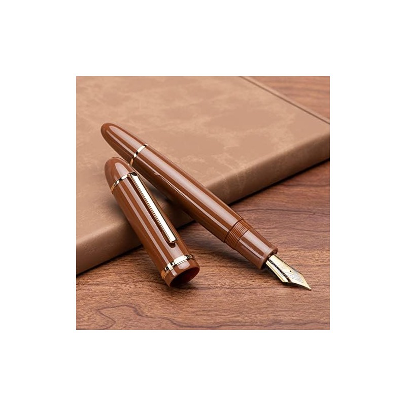 Jinhao X159 Pluma estilográfica 8 Punta fina, café con clip