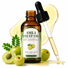Amla Fruit Oil, Plant‑Derived Multi‑Purpose Nourishing Beauty Oil, Lightweight & Easily Absorbed, Smooth Texture for Daily External Application to Skin, Hair & Scalp, 60 mL (2.03 fl oz)