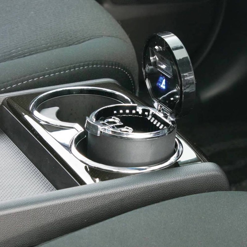 ナポレックス(Napolex) Fizz 車用LED付灰皿 センサーイルミアッシュ 電池交換不要 ソーラーバッテリー 広口設計 ワンタッチオープンタイプ 光センサー内蔵 自動点灯