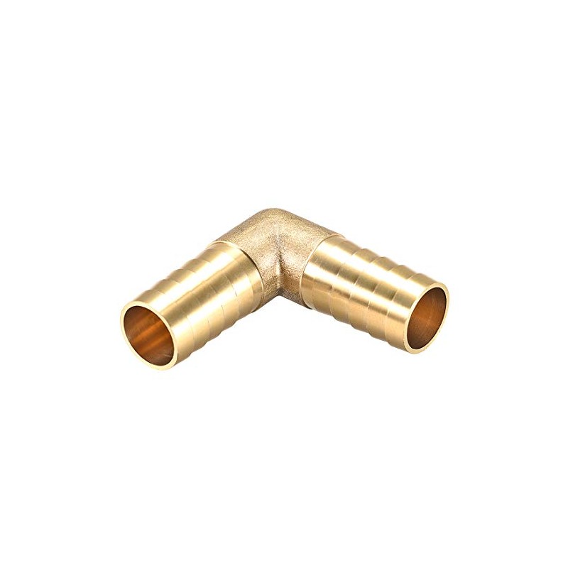sourcing map 19mm Barb Brass Hose Fitting 90 Degree Elbow