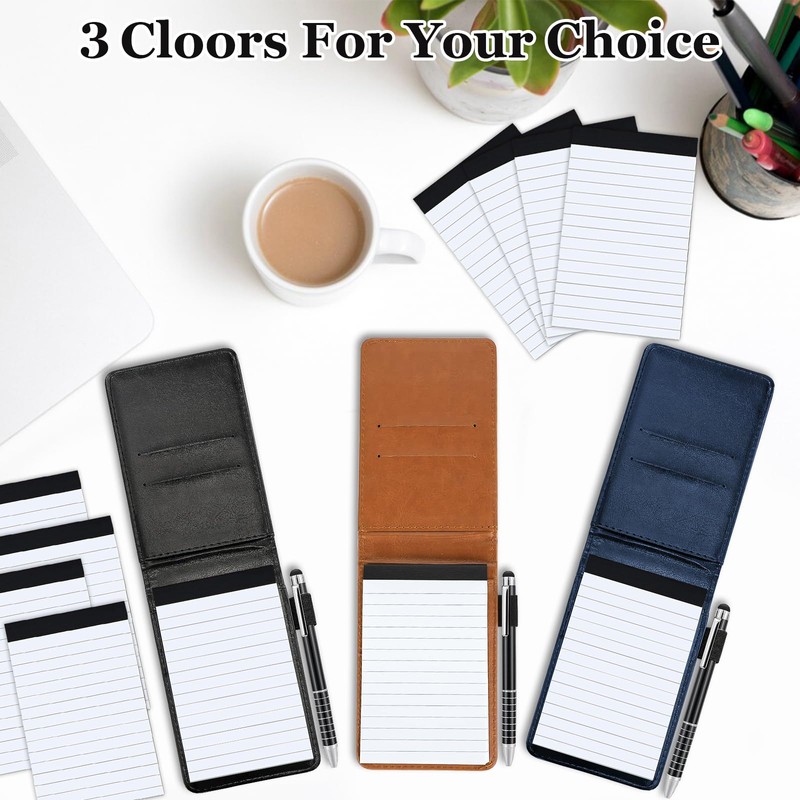 Elezeal Soft Leather A7 Notebook Pocket Refill Notepad Holder Set,