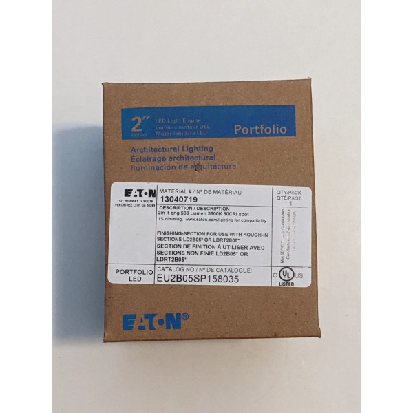 Eaton Portfolio 2” LED Light Engine Lighting EU2B05SP158035 500 LM