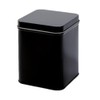 COBALT BLACK - Square Tea Caddy Kitchen Tin - Plain
