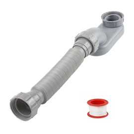 Low Profile 1 1/2 P Trap, Low Profile Shower Drain,Flat P Trap Freestanding Tub Drain for Bath Fit for Bath RV Bathtub