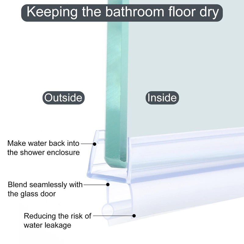 uxcell Shower Door Bottom Seal, Shower Door Sweep for 3/8"