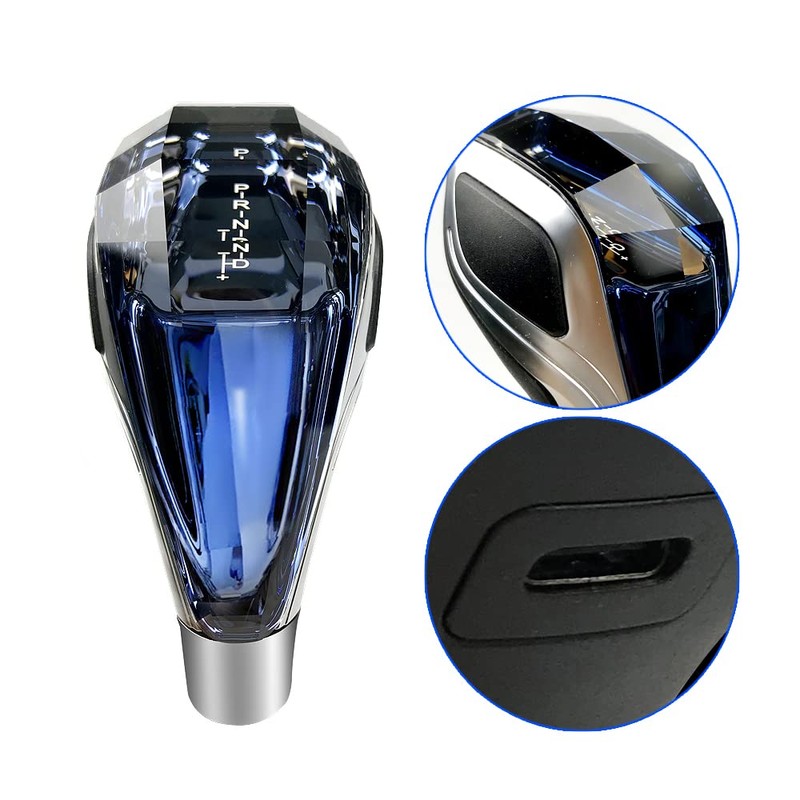 Sakali Diamond-Cut Crystal Car Gear Shift Knob Touch Activated LED