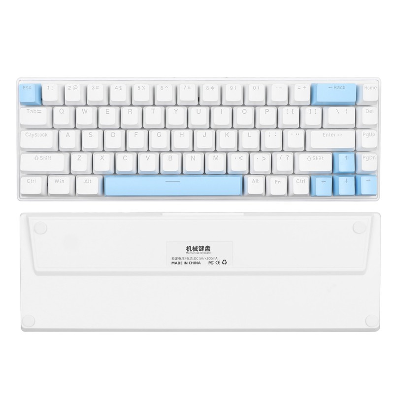 Mechanical Keyboard 68 Keys RGB Backlight Compact Wired Keyboard with