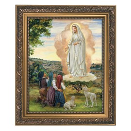 Gerffert Christian Wall Décor Ornate Gold Framed Artwork, 11 x 13-Inch, Our Lady of Fatima