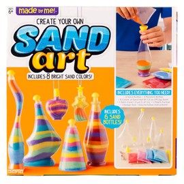 Kit de Arte con Arena para Niños – 4 Botellas, 2 Dijes y 8 Colores Vivos | Manualidades Creativas y Educativas para Niños de 6 a 9 Años | Ideal para Cumpleaños o Actividades en Casa
