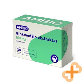 AMBIO Ginkgo Biloba Extracto 150mg 30 Comprimidos Apoyo a la Memoria Suplemento Alimenticio