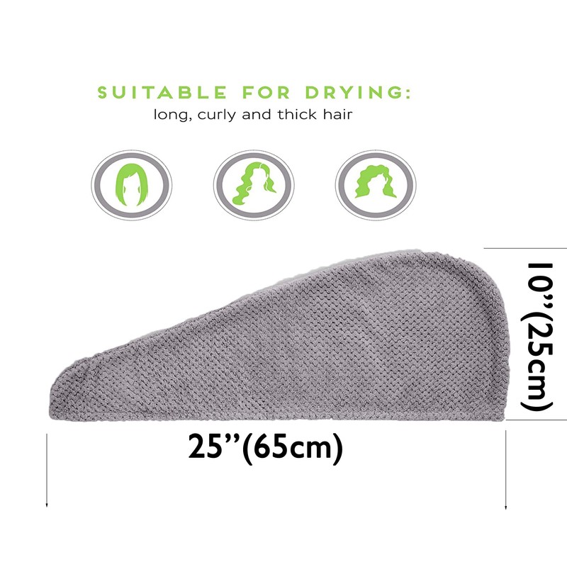 PGlife Hair Towels Wrap, Microfiber Super Absorbent Quick Drying Hair