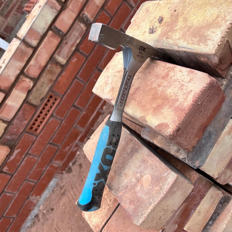 OX Tools OX-P082424 24 oz. Brick Hammer, Non-slip Grip handle,