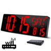XREXS Large Digital Wall Clock WiFi Sync, 16.5 in Large