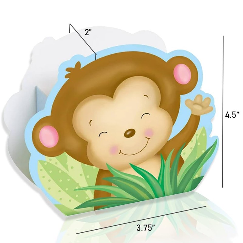 Unique Boy Monkey Baby Shower Paper Favor Boxes, 4.5" X
