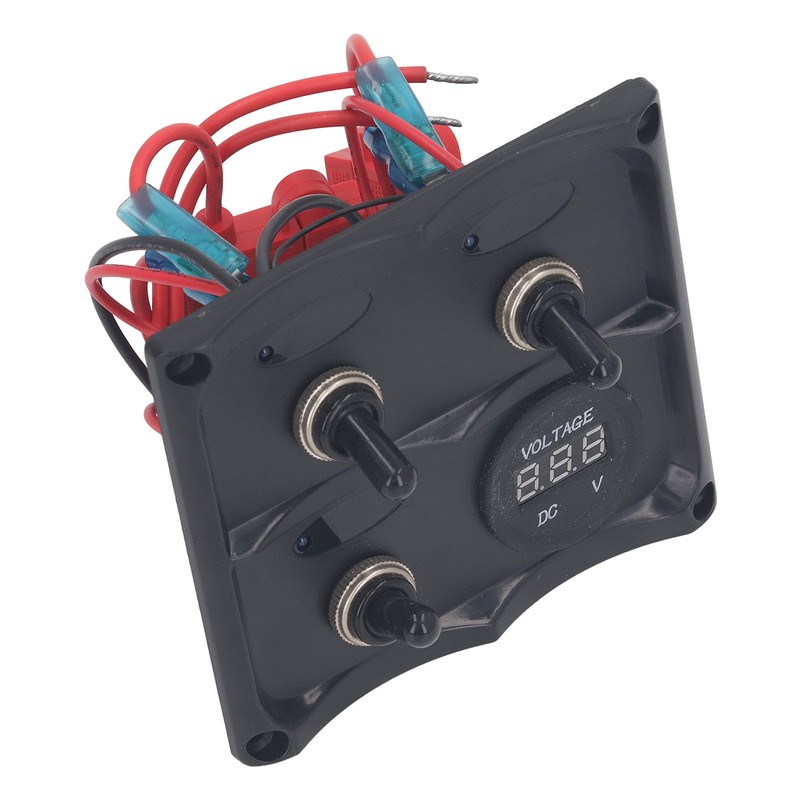 Rocker Switch Panel 3 Gang LED Waterproof DC12V‑24V with Display