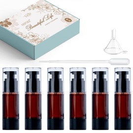 Vacuum Bottles, 30ml, 6 Pack, Pump Bottles, Cosmetic Divided Bottles, Pump Type, Airless Push Bottles, Hot Springs, Travel Bottles, Plastic Containers, Refill Bottles, Portable, Liquid, Milky Lotion,