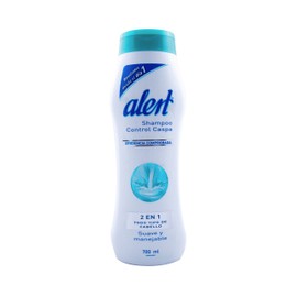 ALERT - Shampoo 2 en 1. Shampoo control caspa para un cabello suave y manejable para todo tipo de cabello. Botella con 700ml.