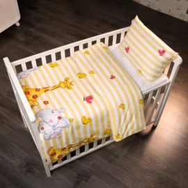 Gräfenstayn® 2-piece set 2019 Children's Baby Bed Linen with Animal Motif 100% Cotton (Renforcé Quality) Duvet Cover 135 x 100 cm and Pillowcase 60 x 40 cm